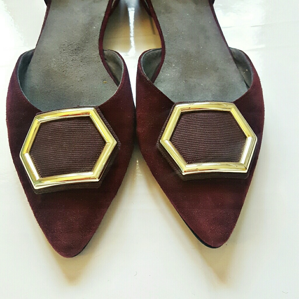Stuart Weitzman Hexus Maroon Pointed Flats - image 5